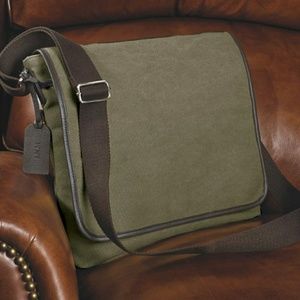 Levenger Smart Kit Canvas Messenger Bag